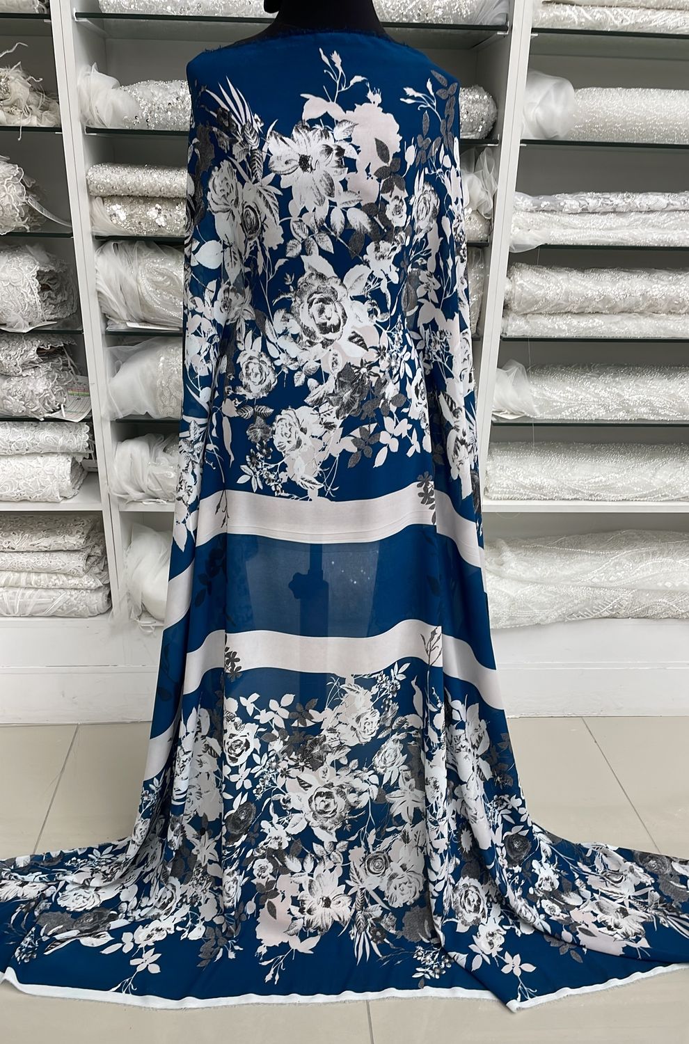 [ GEP-G15C2118-01 ] Georgette Print 150-Teal per Meter