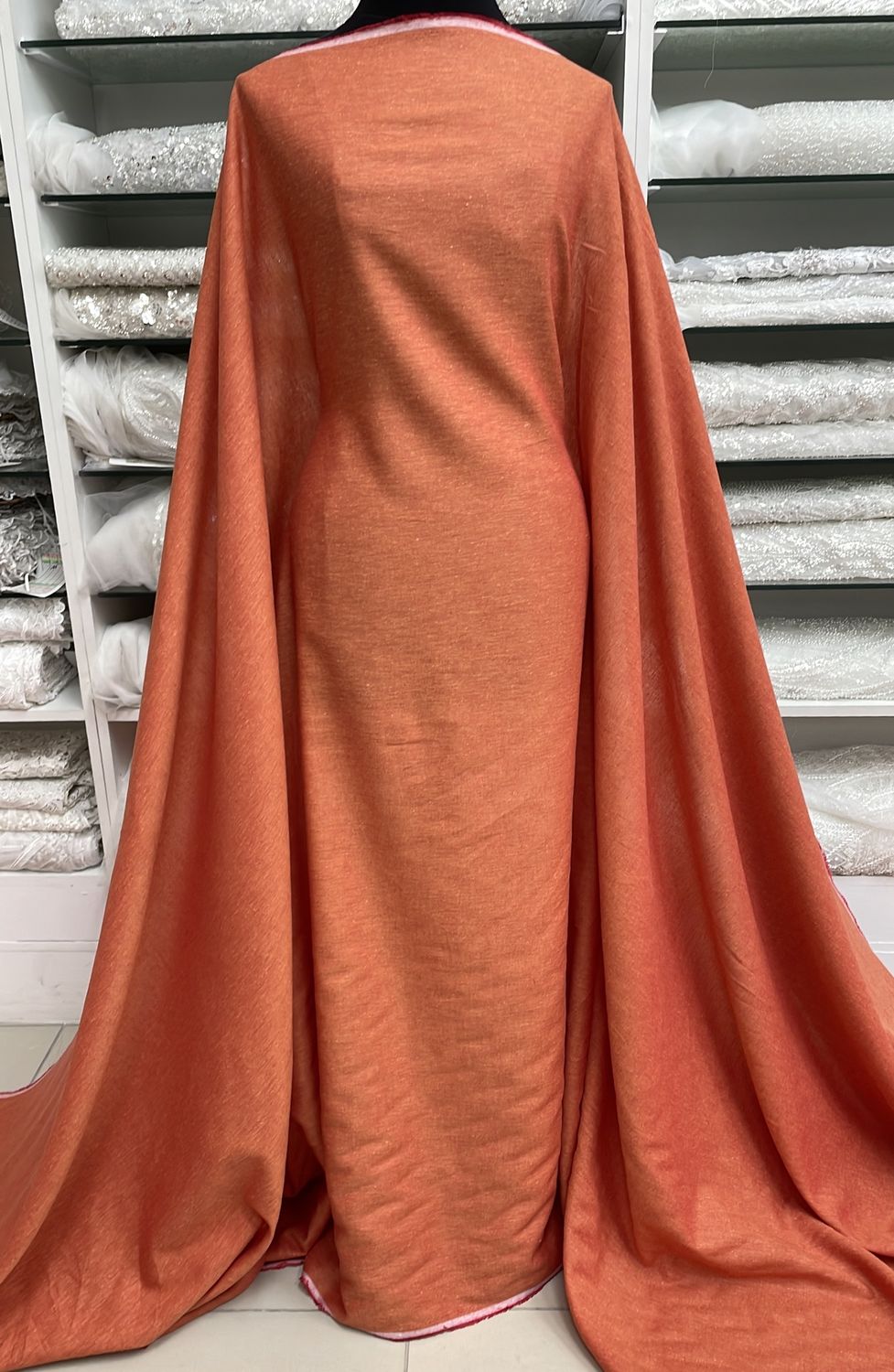 [ 24895 ] Ramie Linen Snow Look-140-03-Burnt Orange per Meter