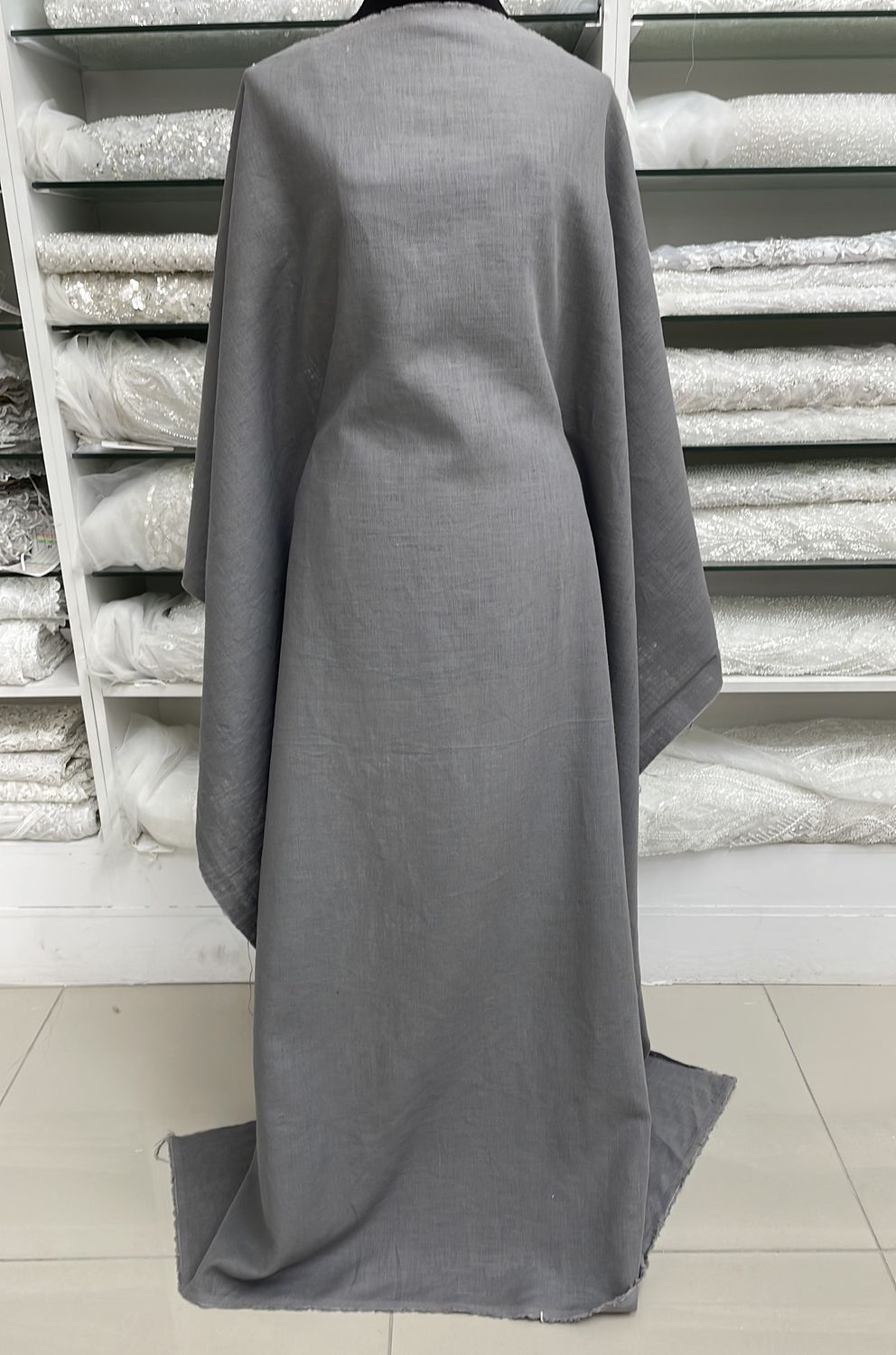 [ LIM-KN-138970 ] Linen(100%)Marbella150-Grey per Meter