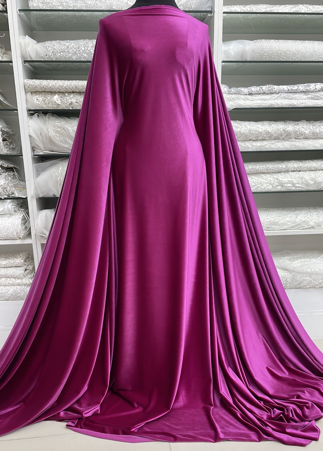 [ 24731 ] Str Velvet-GZNO0654-160-Fushia-23 per Meter