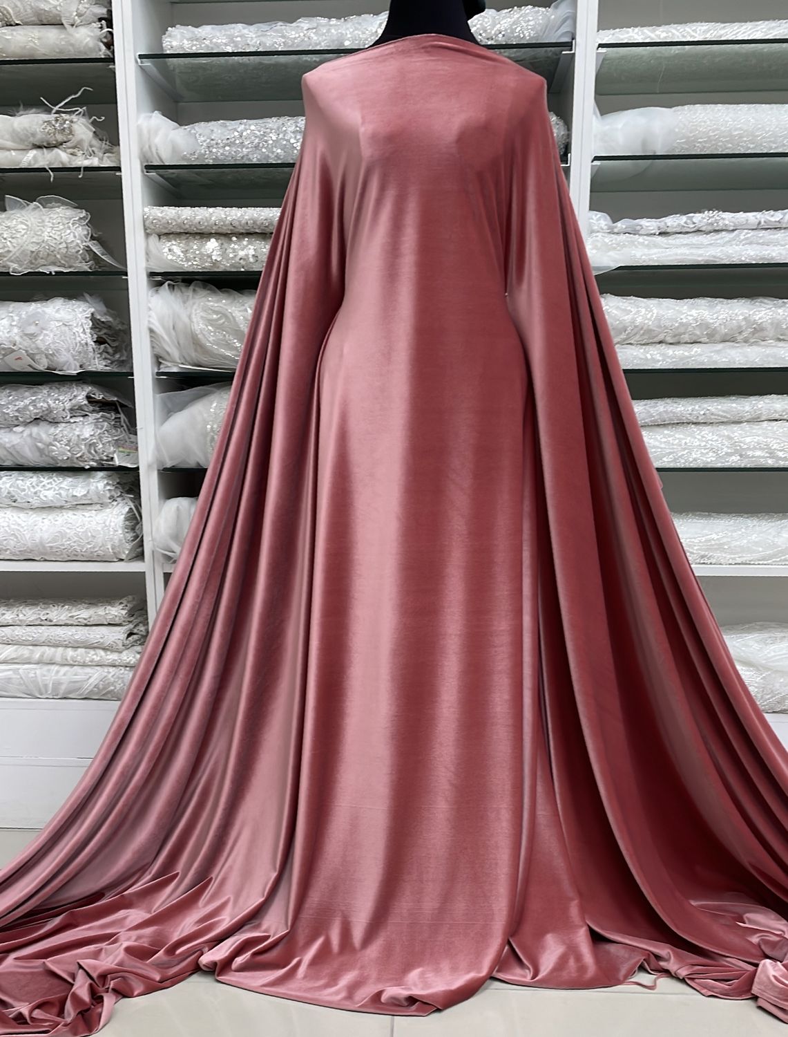 [ 23922 ] Velvet spandex 280g-D0654-135-26-Rose Pink per Meter