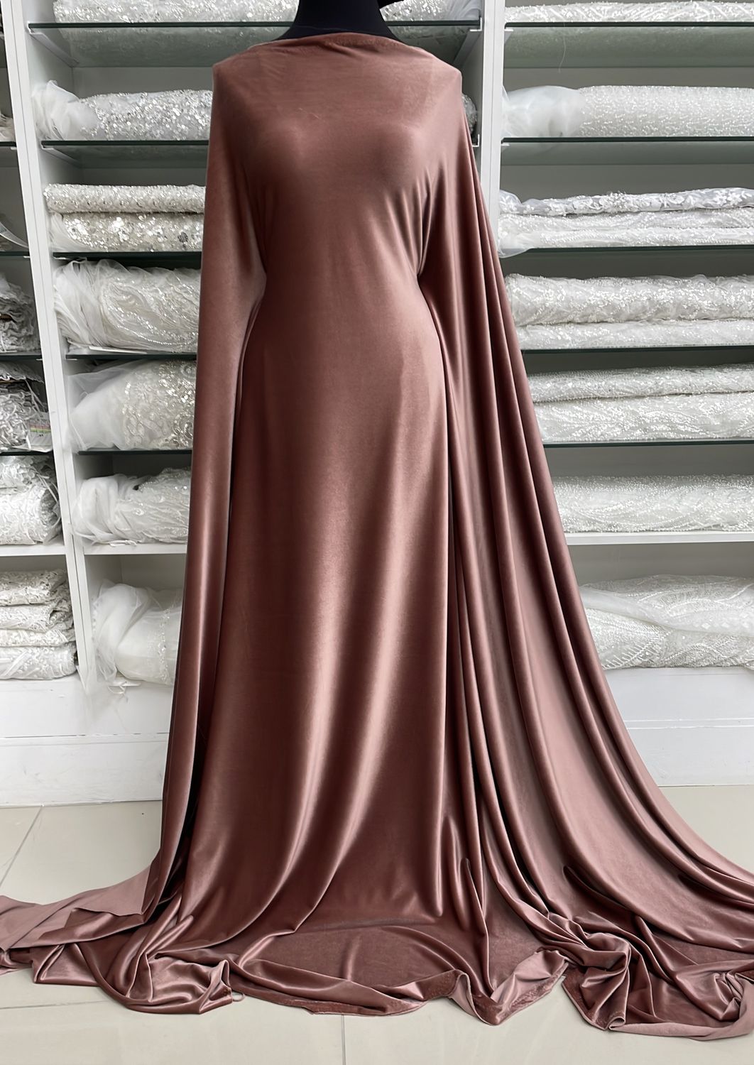[ 23928 ] VeVelvet spandex 280g-D0654-135-07-Dusty Pink per Meter