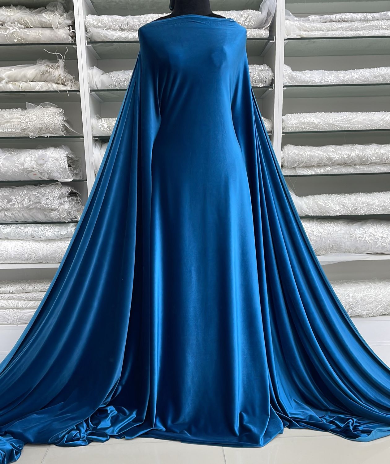 [ 24733 ] Str Velvet-GZNO0654-160-Teal-10 per Meter