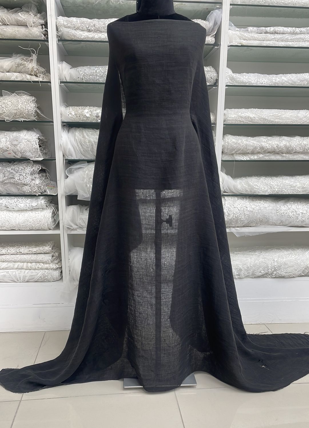 [ 21539 ] Cotton Muslin/147/5g/Black per Meter