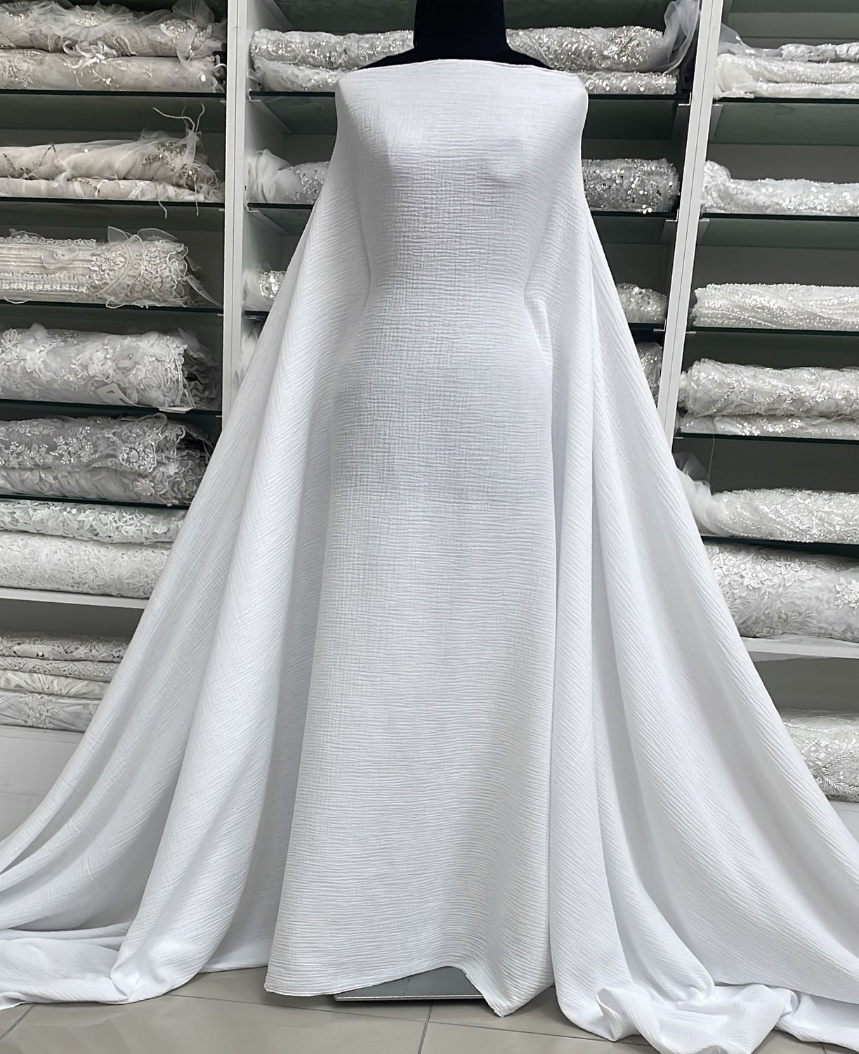 Wedding Dress Fabric [ 25295 ] Baby Cotton-140-692-White per Meter
