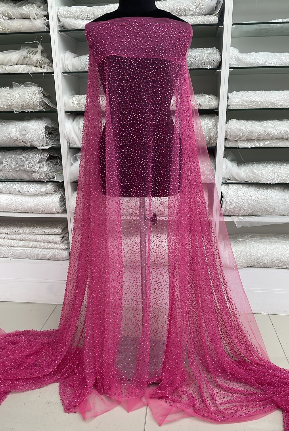 Dress Fabric Tulle Valentino-per m-135-8.00-Cerise
