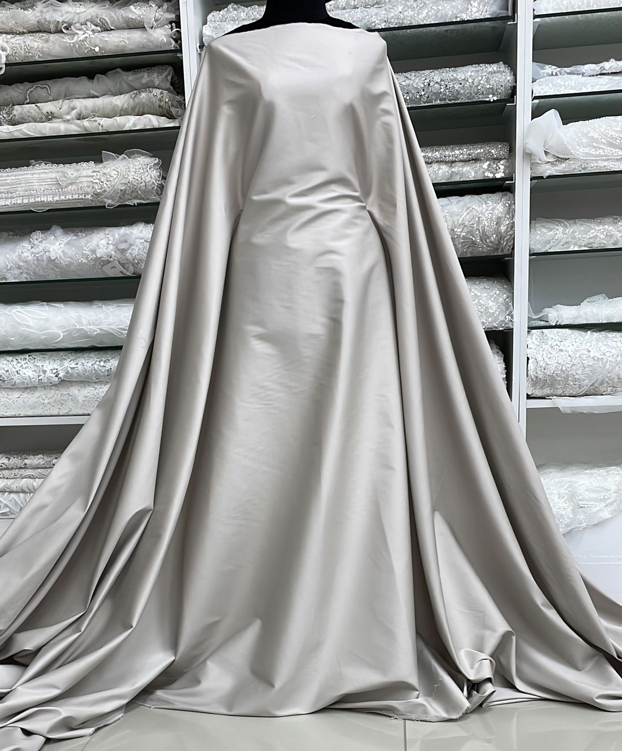 [ 24710 ] Cotton Sateen Stretch-150-05-Stone per Meter