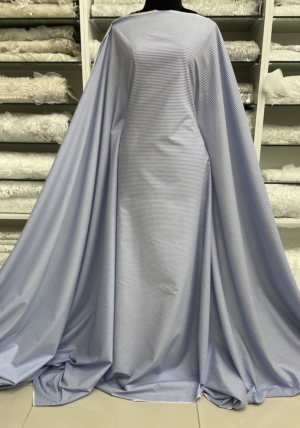 [ 24883 ] Shirting, Yarn Dyed Des #2-150-02-White / Navy per Meter