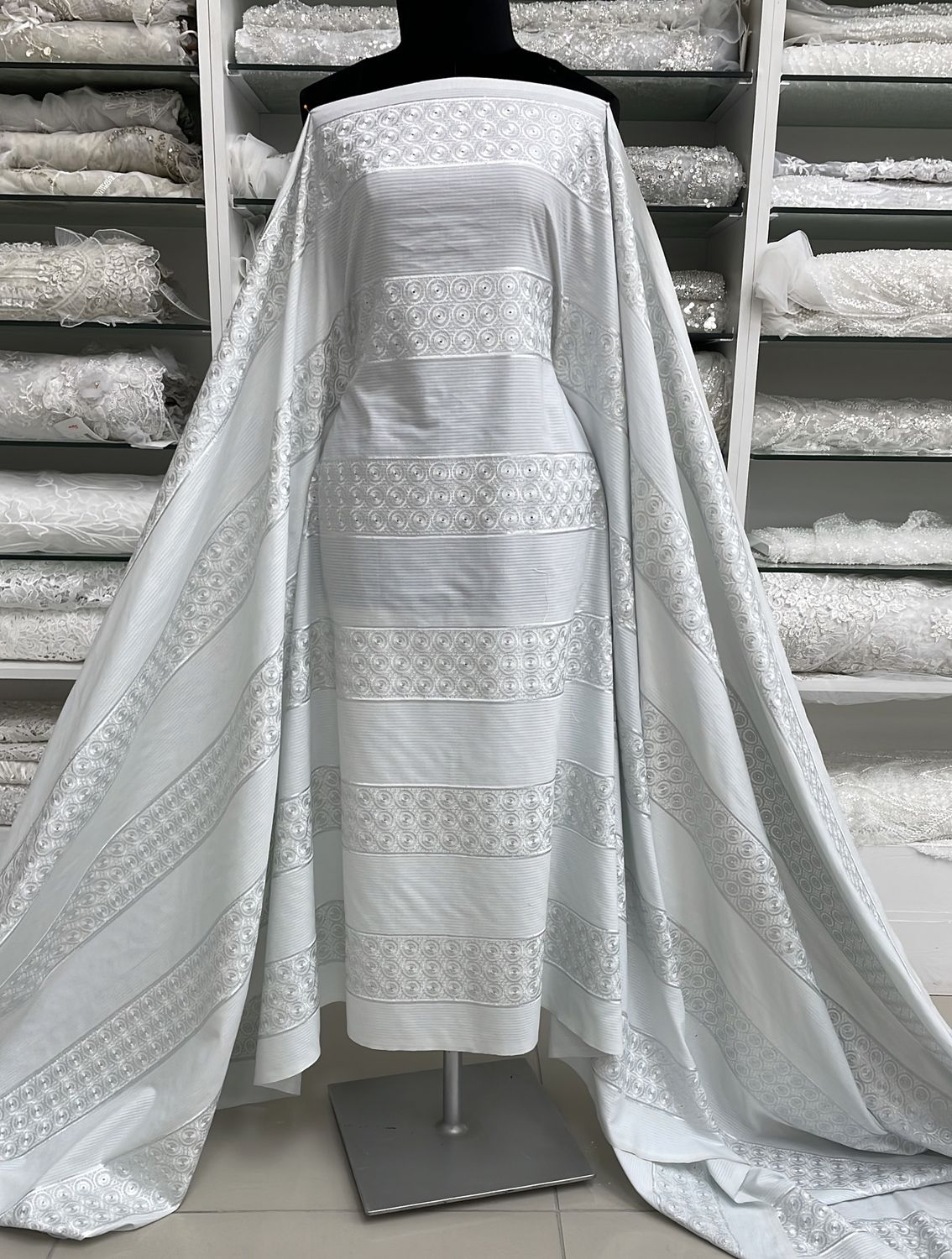 [ COE-DH-25454-1 ] COTTON EMB-112W-White per Meter