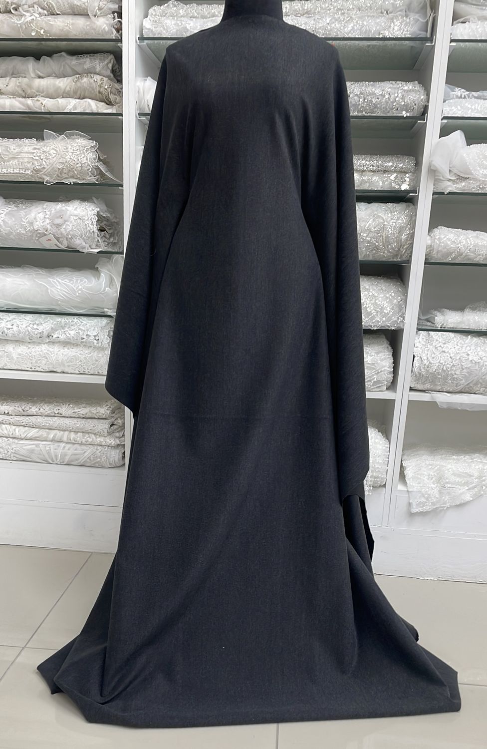 [ 19214 ] Knit Rayon Plain Dyed/160cm/430g/CHARCOAL per Meter
