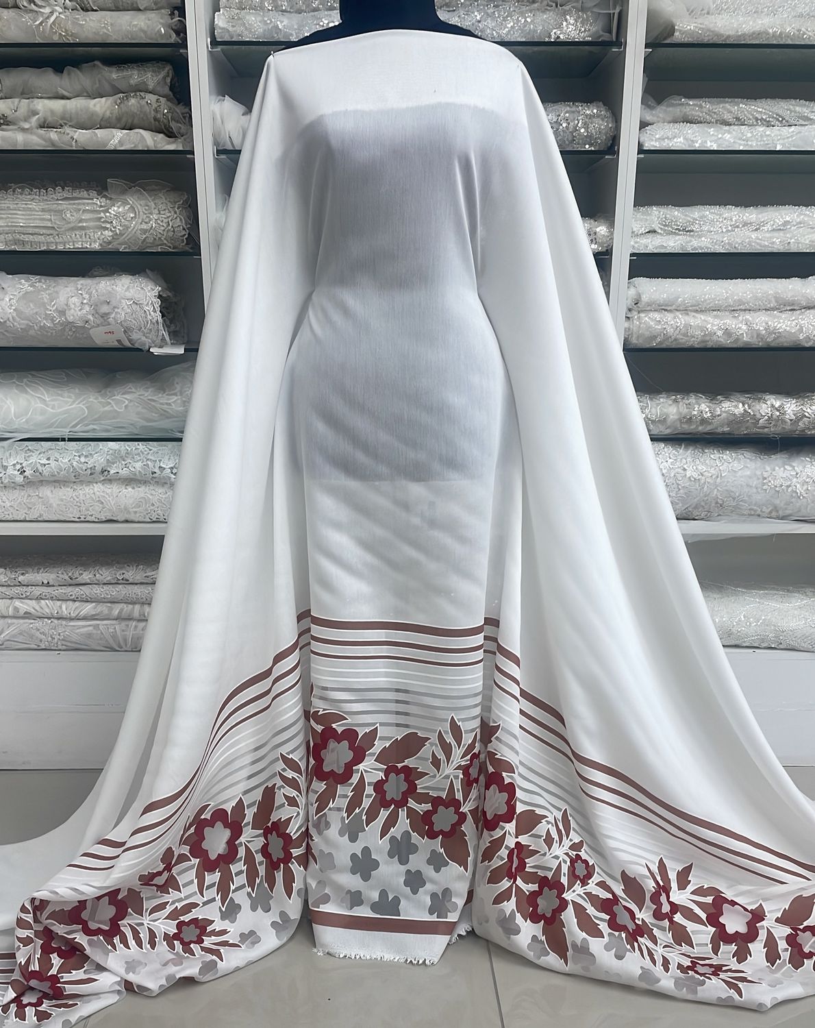 [ 21002 ] Organza Burnout/150/5g/Red Rust per Meter