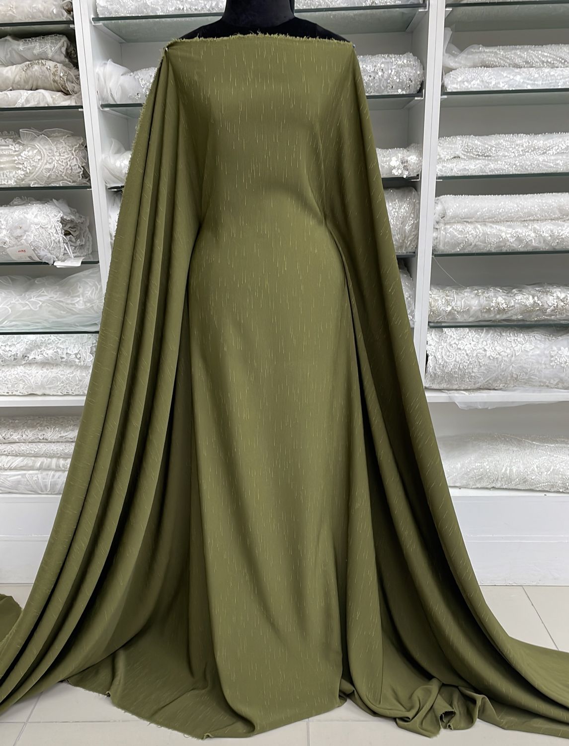 [ SHP-BI-30057-17 ] Shantung Plain Fern Green 147 per Meter