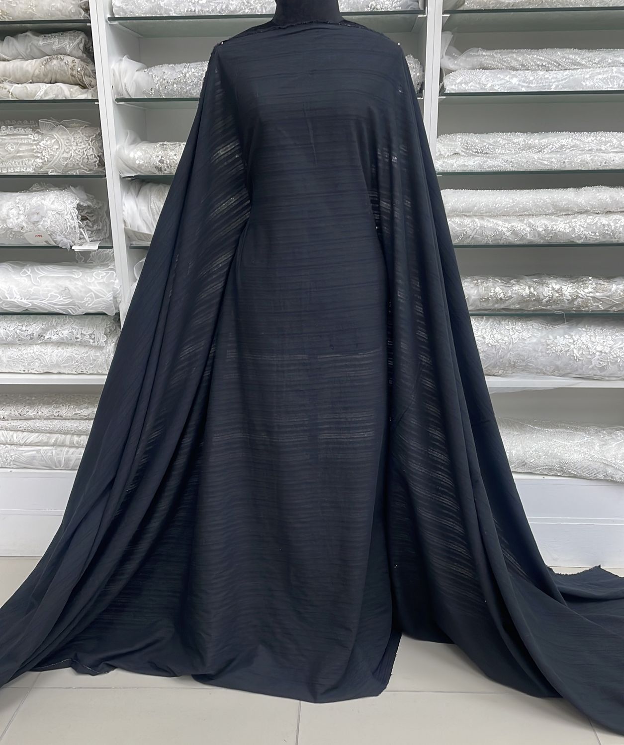[ 21636 ] Cotton Embossed/150/5g/Black per Meter