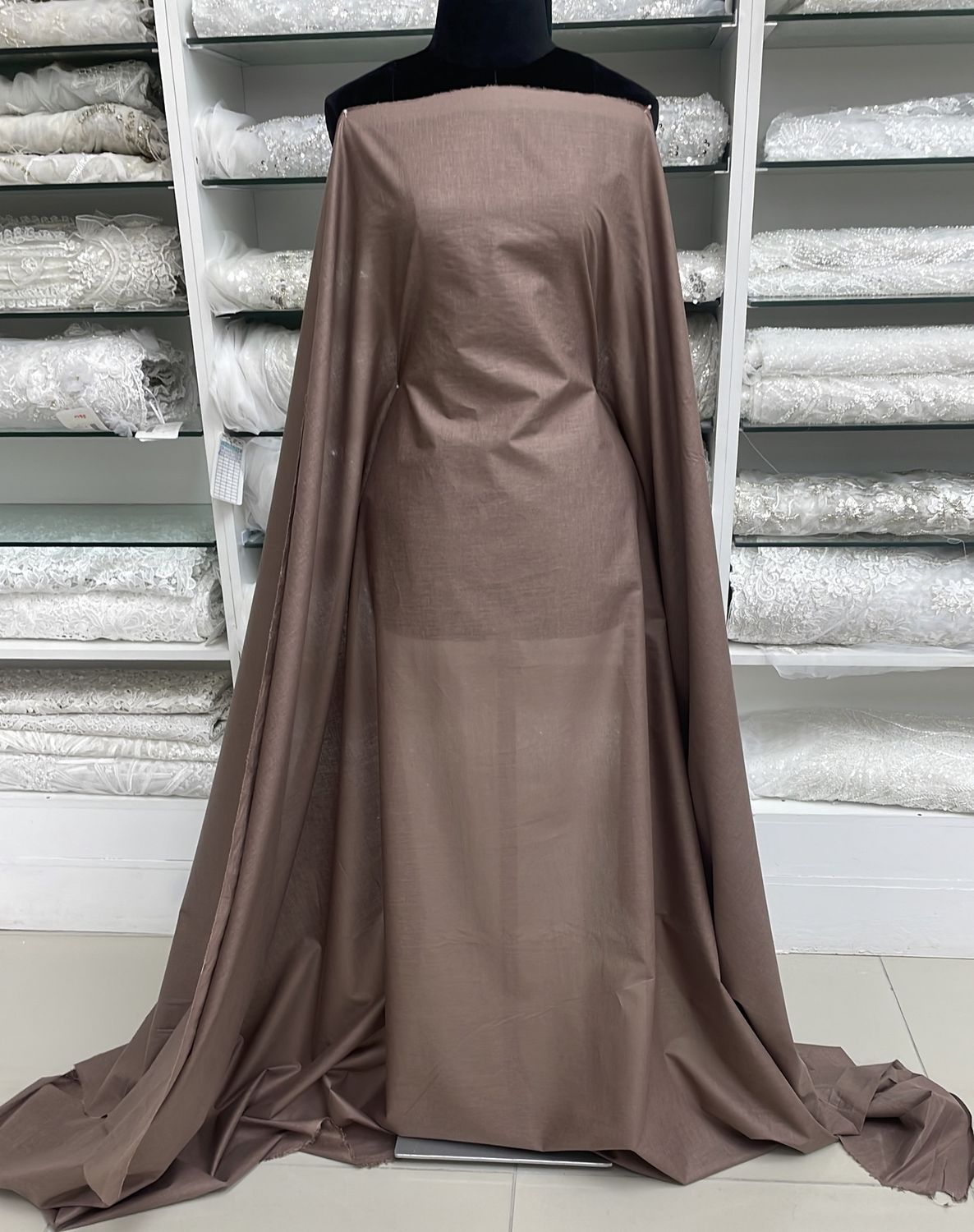 [ COV-E-DFF-02 ] Cotton Voil Plain 150w Brown per Meter