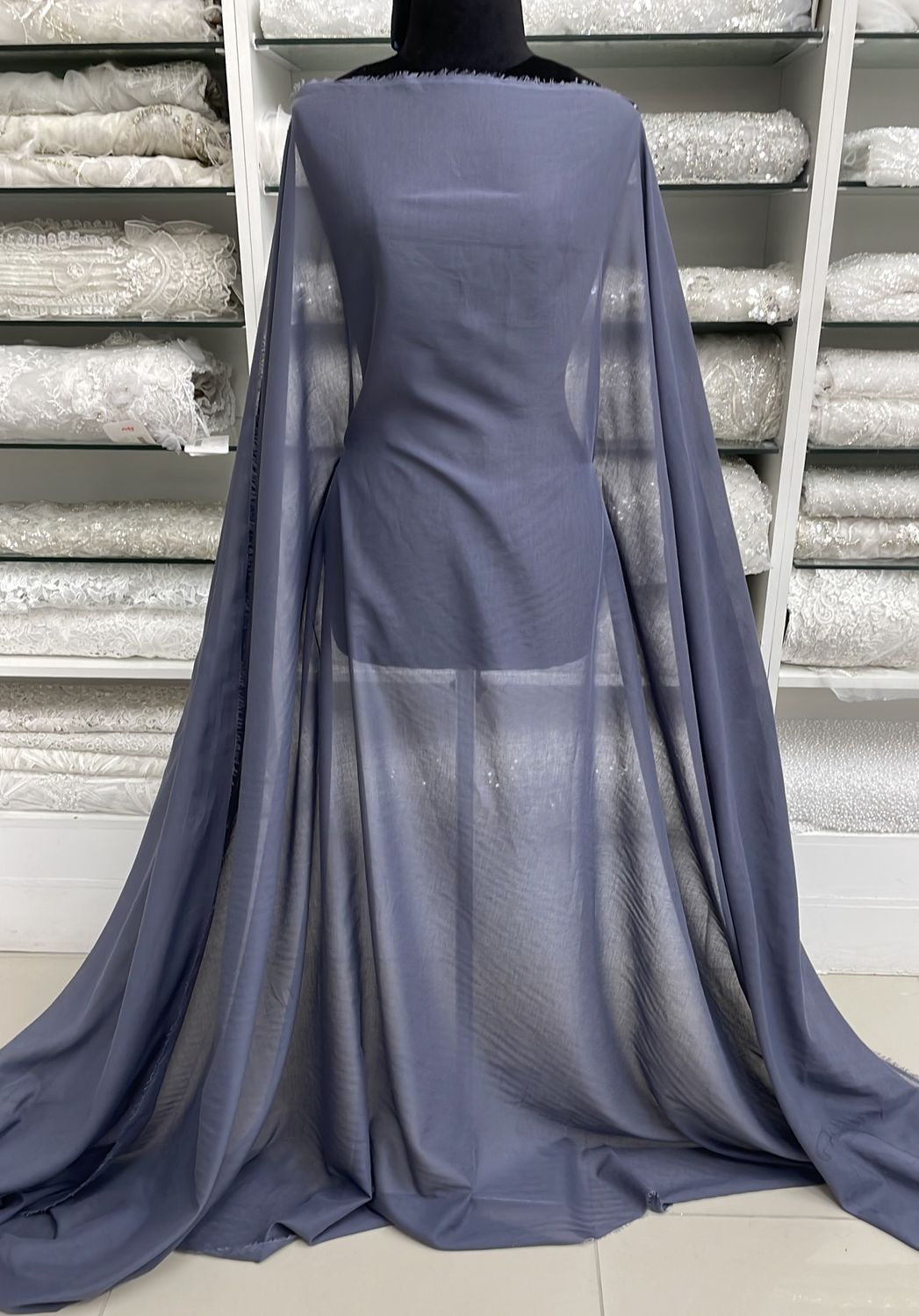 [ 21546 ] Cotton Voille/150/5g/Dk. Grey per Meter