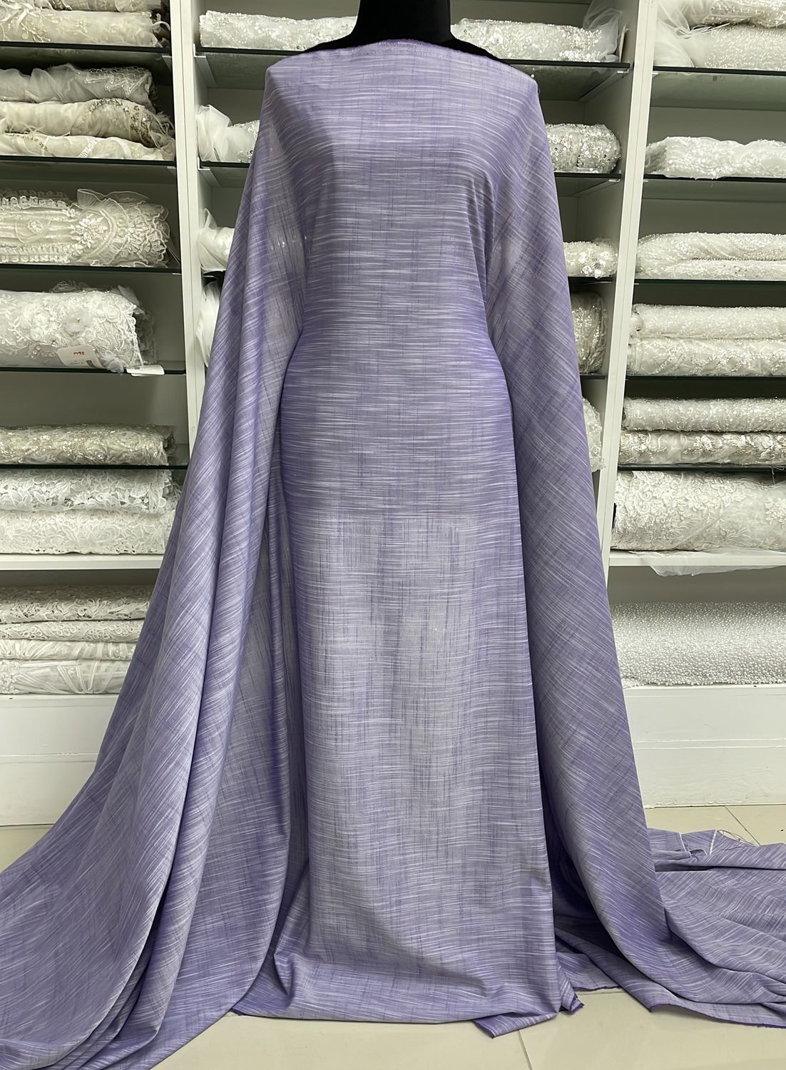 [ COT-CY1368-04 ] COTTON CHECK TEXTURE-150-LILAC per Meter