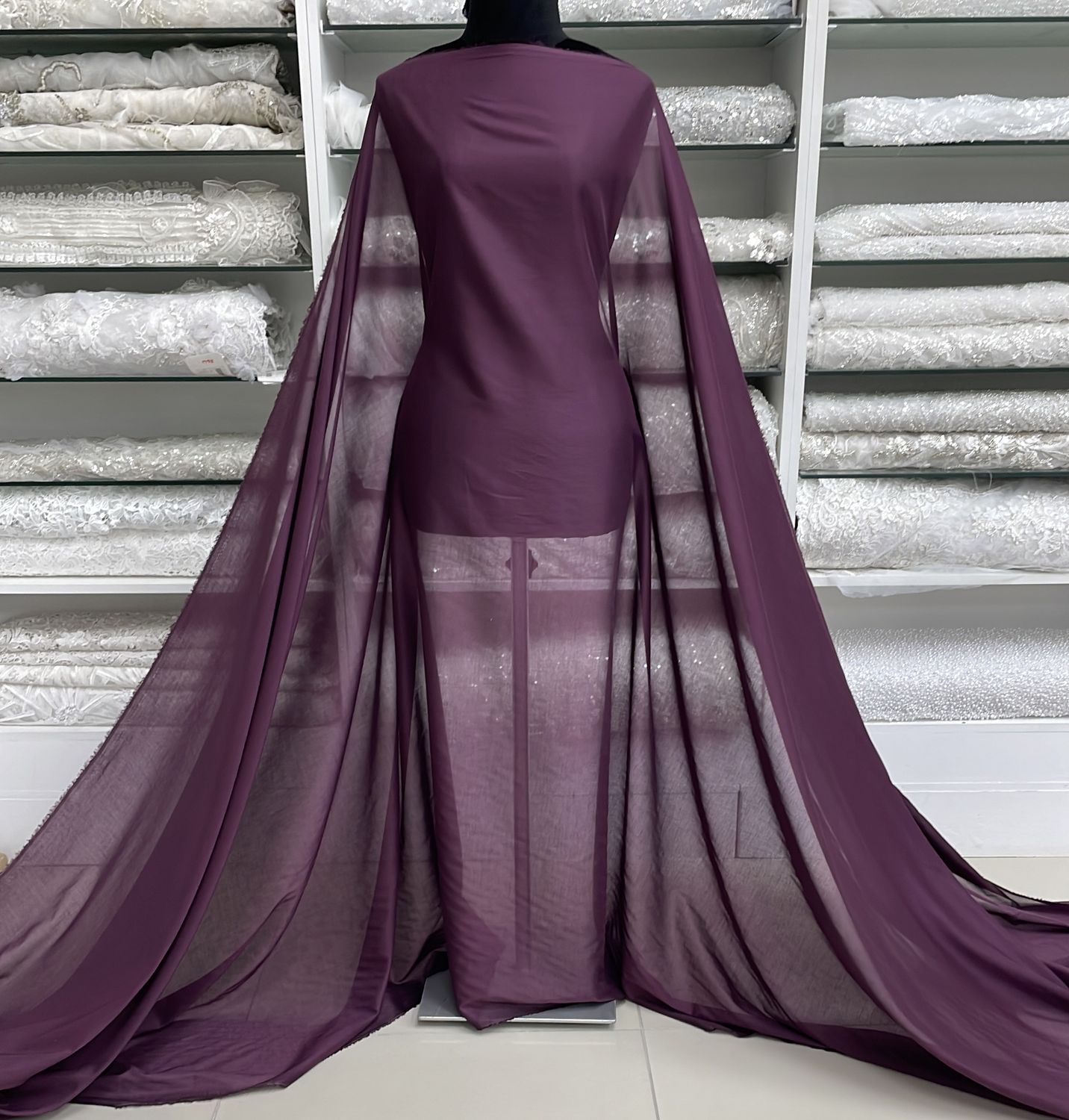 [ 21554 ] Cotton Voille/150/5g/Grape per Meter