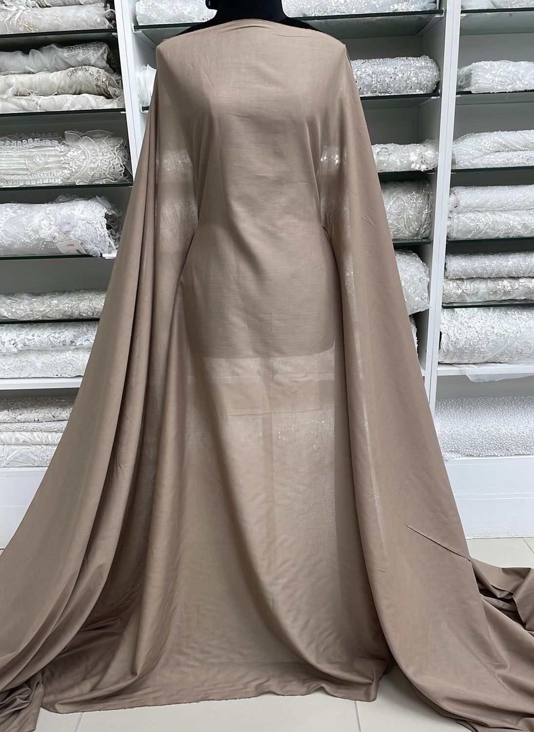 [ COV-BI27215-206 ] Cotton Voile Solid - 147W - Dark Beige per Meter