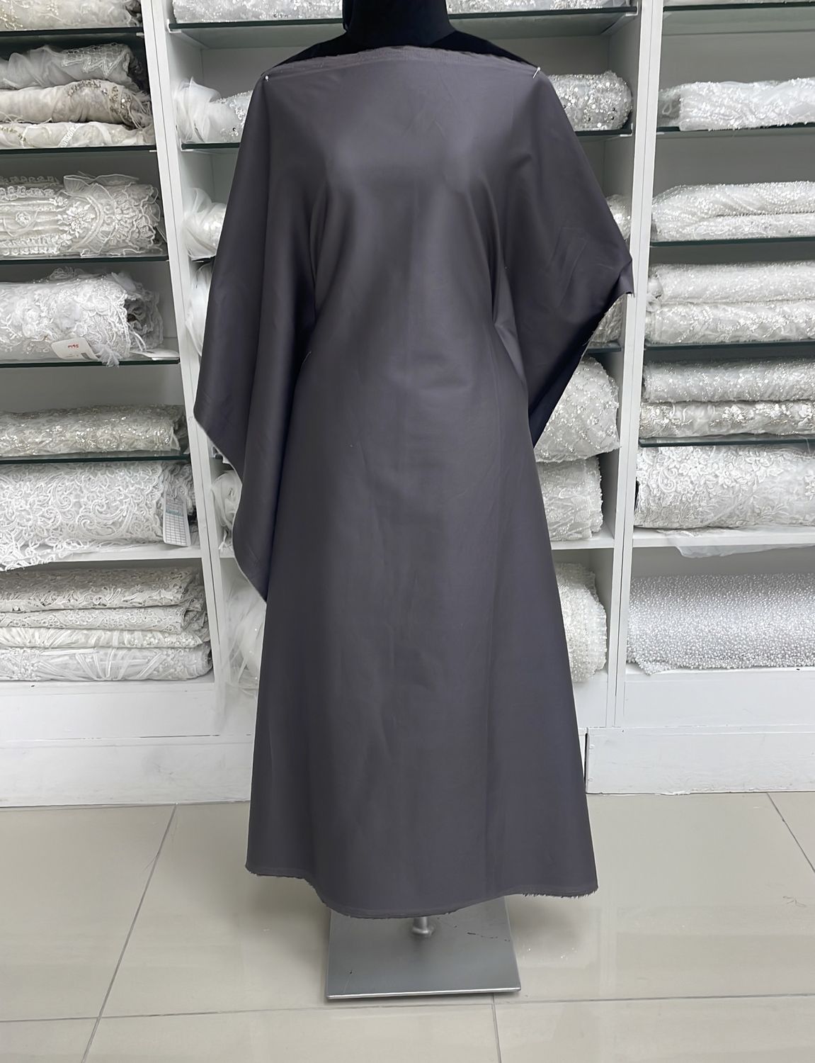 [ COS-G15C121-665 ] Cotton Sateen 120-Charcoal per Meter