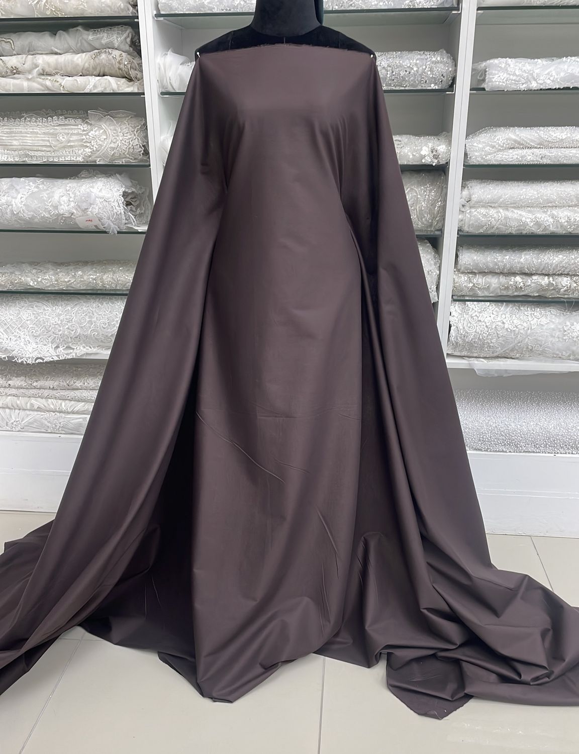 [ PS-BI-26236-43 ] POPLIN STRETCH 147CM 97%CO3%SP BROWN per Meter