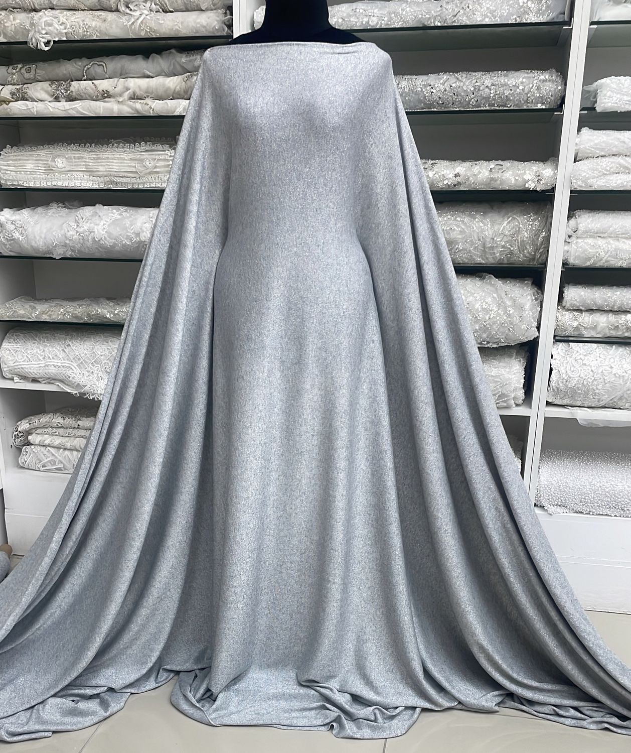 [ 25145 ] Lurex Cut &#39;n Sew Knit-150-06-Grey per Meter
