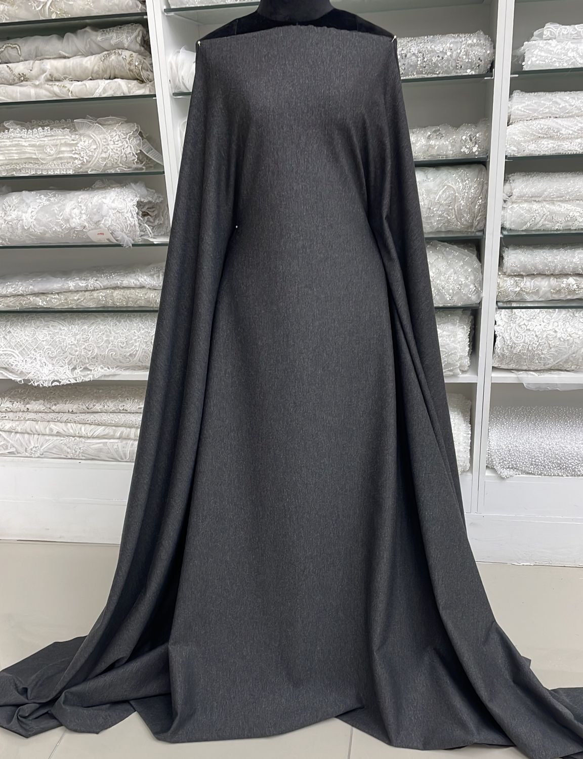 Ponte di Roma [ 23205 ] Punty De Roma N/R 310 gr-150-Black Melange per Meter