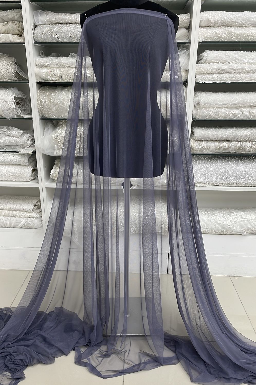 [ TD-G15C12219-19 ] TulleDress 150-Grey per Meter