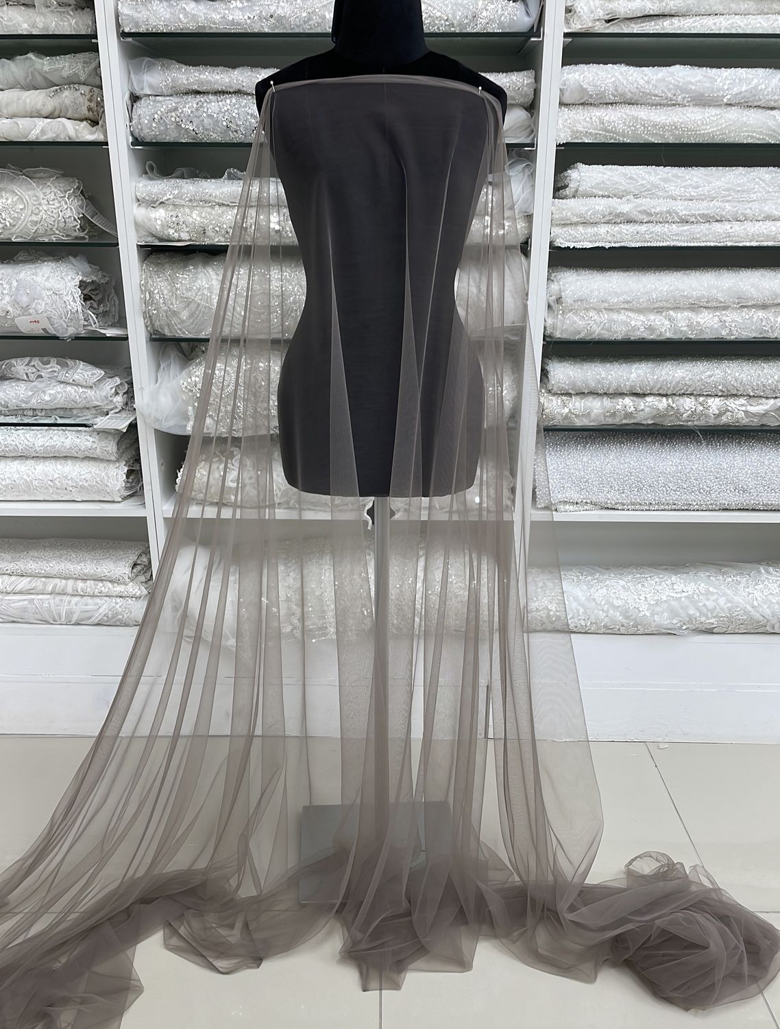 [ 15706 ] Tulle Italian/150/5g/TAUPE per Meter