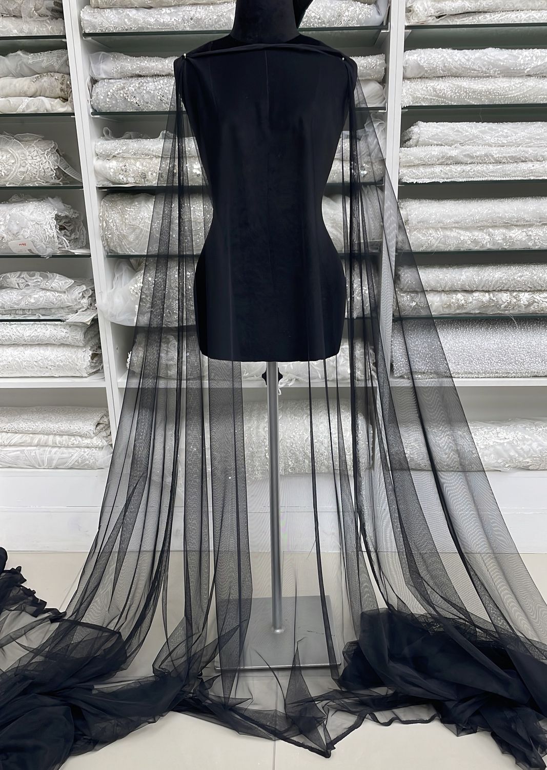 [ 25319 ] Soft Tulle-150-107-Black per Meter