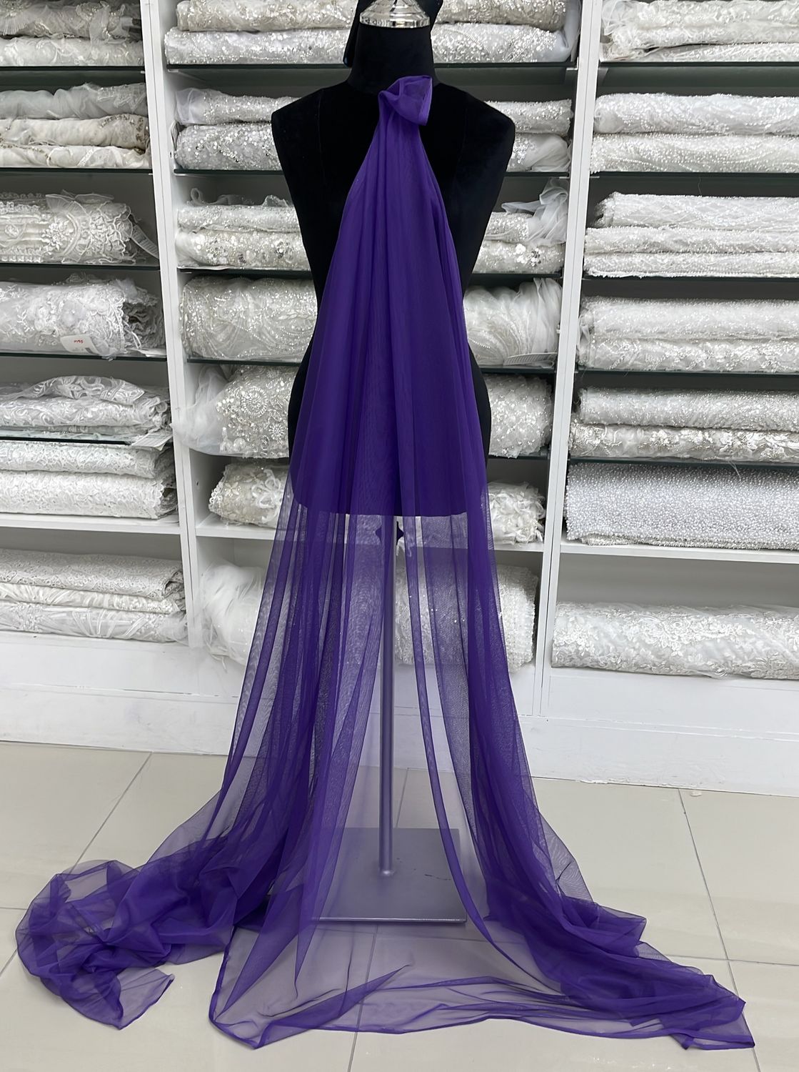 [ TD-PB-A8332-7 ] Tulle Dress - 147w - Mauve per Meter