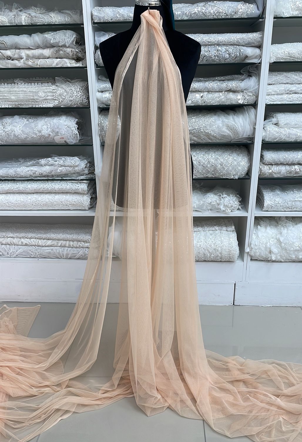 [ TD-G15C12219-82 ] TulleDress 150-Peach per Meter