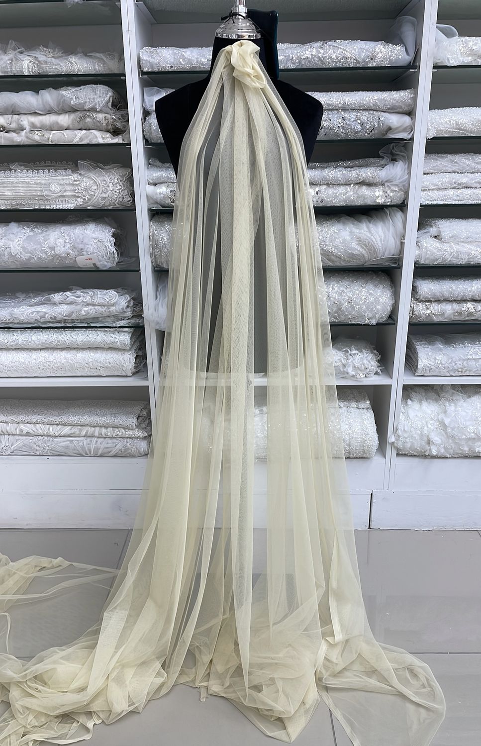 [ TD-G15C12219-73 ] TulleDress 150-Cream per Meter