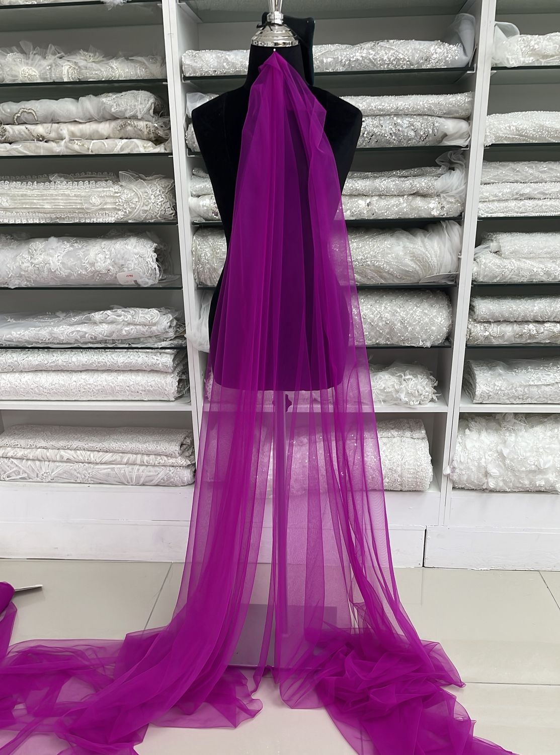 [ TI-PO-21328-17 ] Tulle Italian 150w-Cerise per Meter
