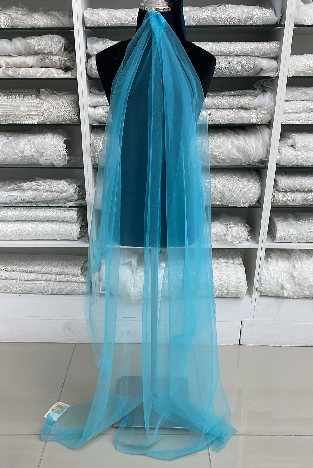 [ TI-PO-2016A-51 ] Tulle Italian 150w Aqua per Meter