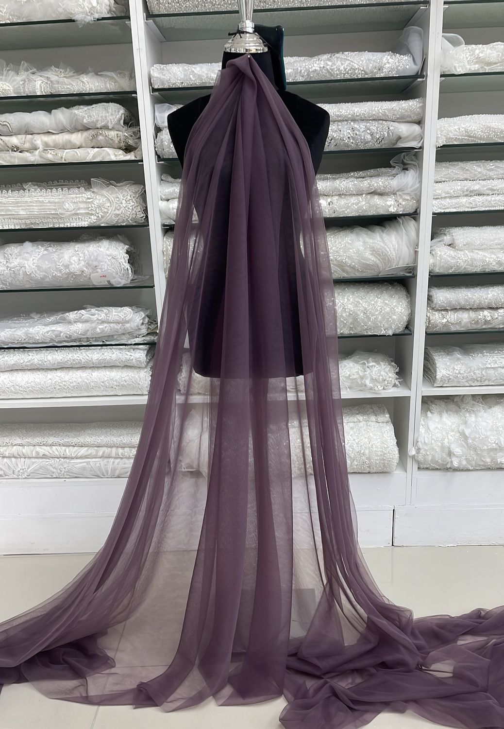 [ 21802 ] Tulle Nylon Lethe/3m/5g/MAUVE per Meter