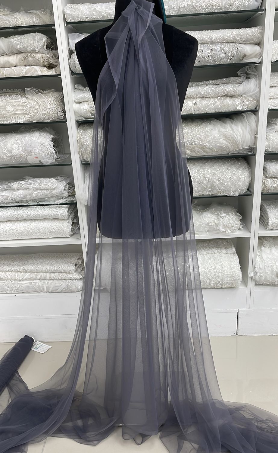[ 15713 ] Tulle Italian/150/5g/CHARCOAL per Meter