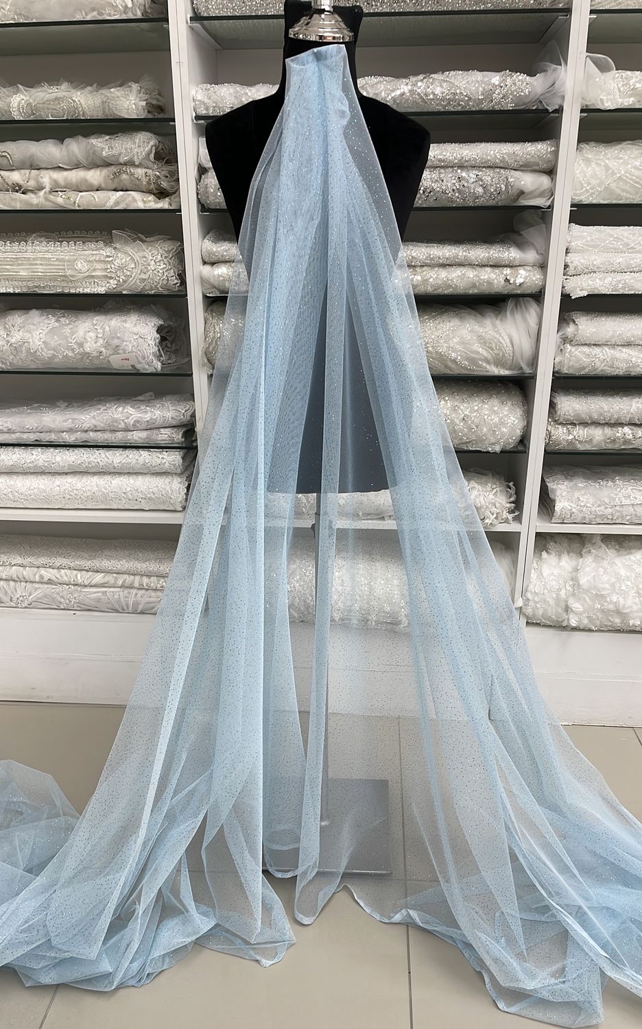 [ 24890 ] Tulle Stardust-150-01-Sky Blue per Meter