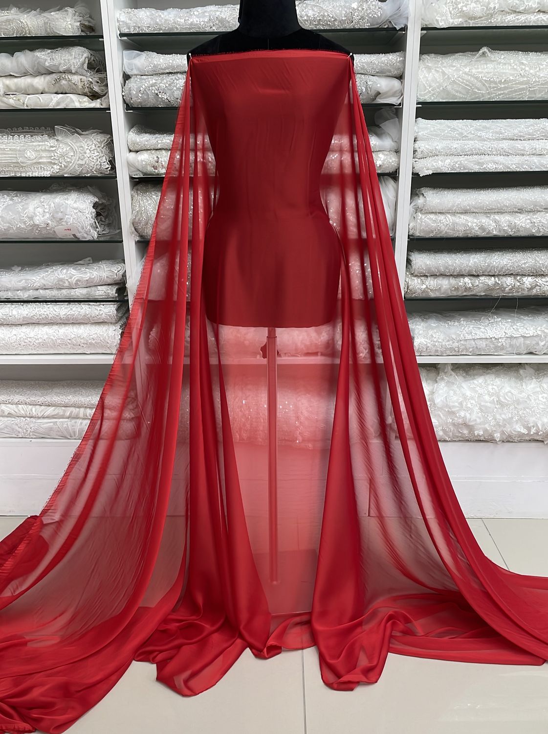 Chiffon [ 18856 ] Chiffon Cationic/150cm/5g/LIGHT RED per Meter