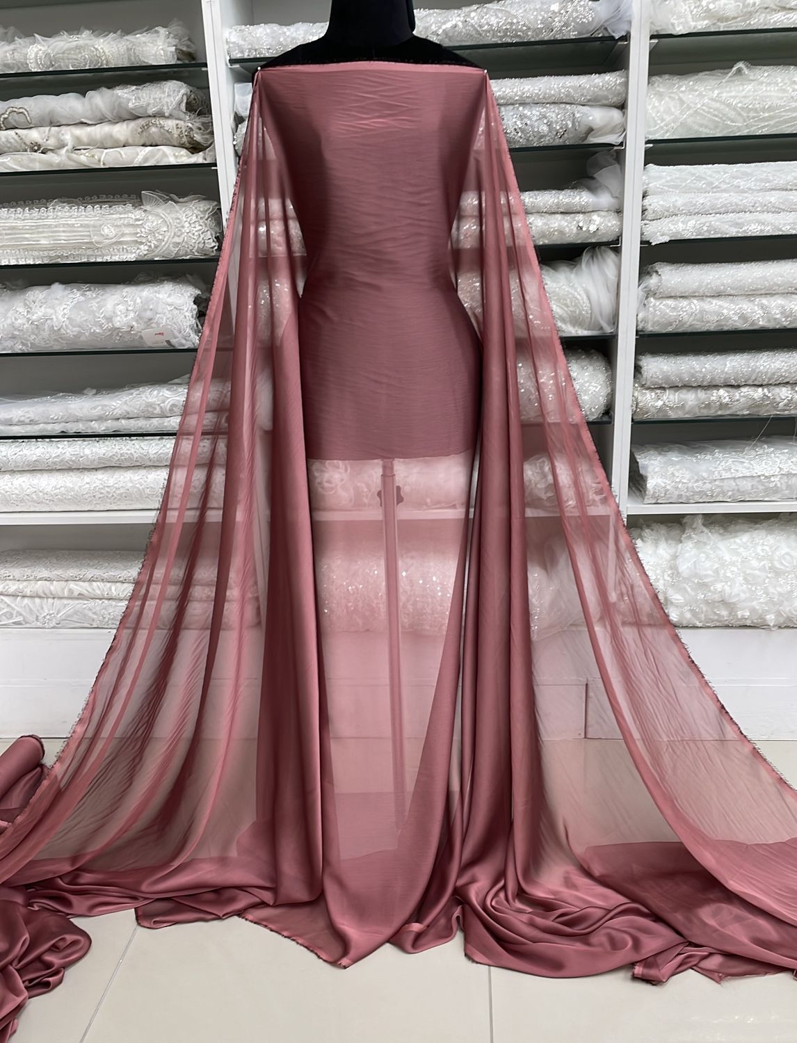 [ 24265 ] Chiffon Cationic-150-18-Redwood per Meter