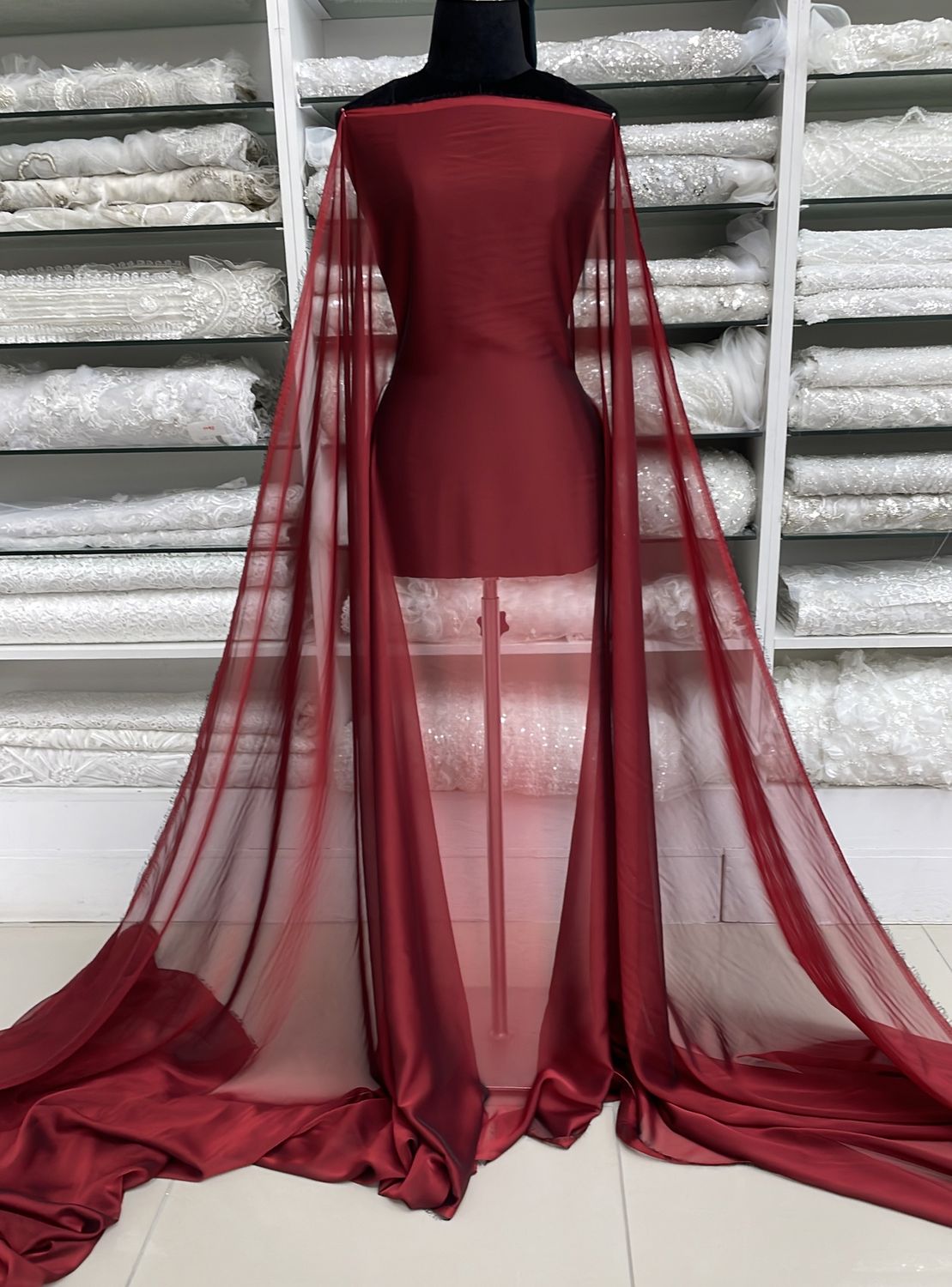 [ 24268 ] Chiffon Cationic-150-29-Wine per Meter