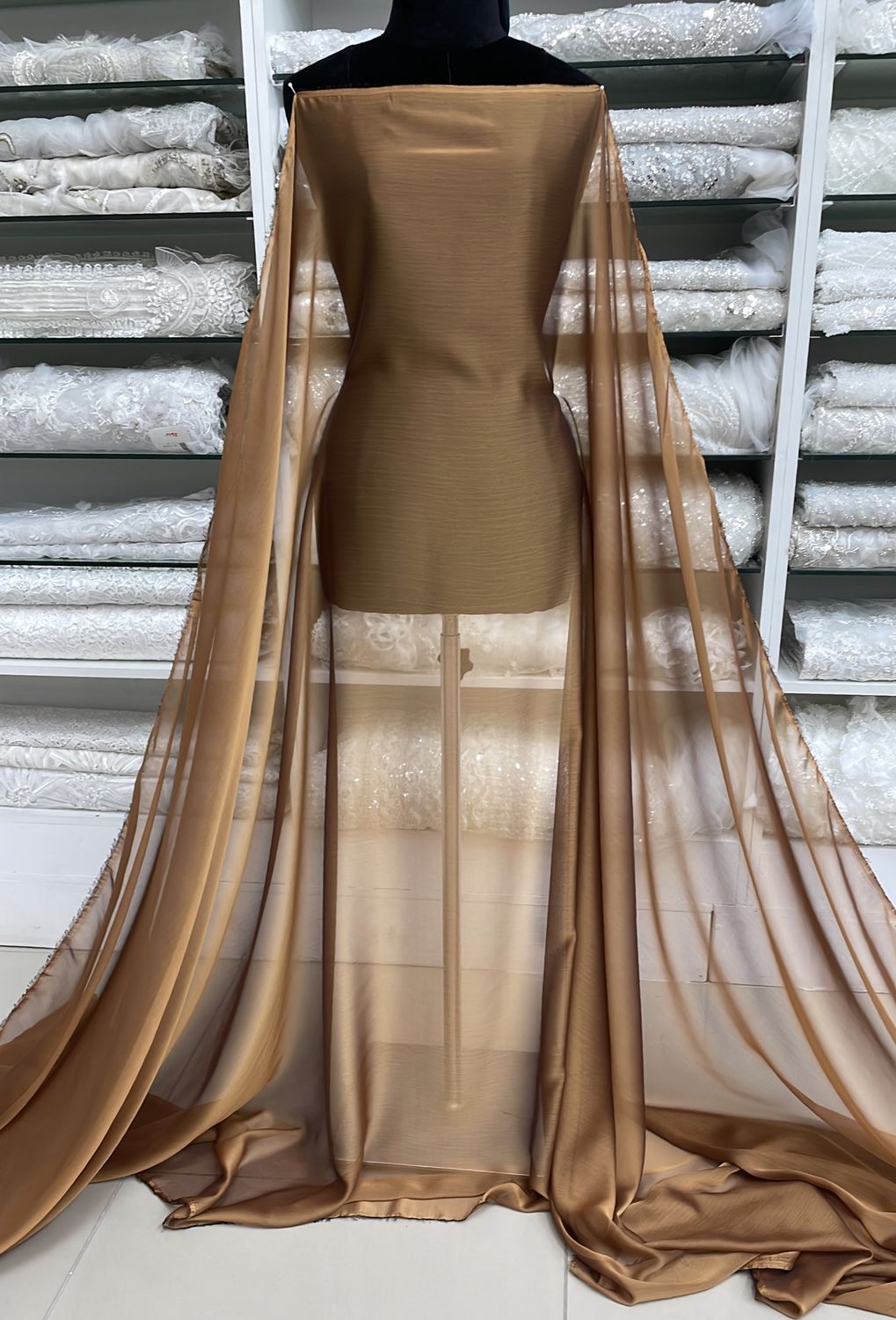 Chiffon [ CHC-MHJ4395-21 ] Cationic Chiffon 150w Brown per Meter