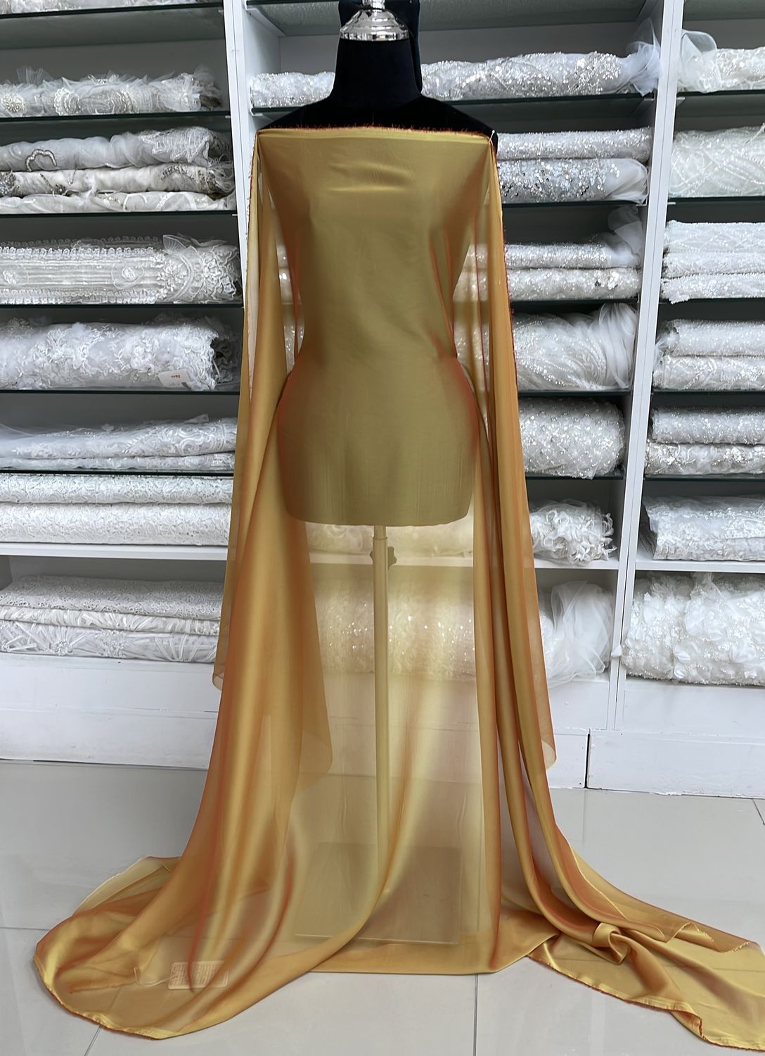 [ CHC-VE2347-14 ] Chiffon Cationic 150cm - Dark Gold per