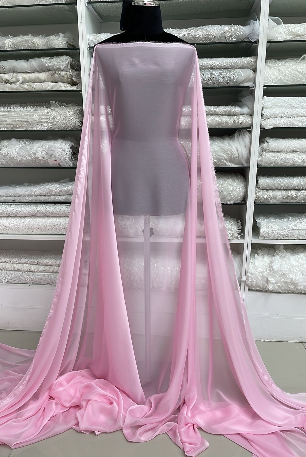 Chiffon [ 18707 ] Chiffon Cationic/150cm/5g/BABY PINK per Meter