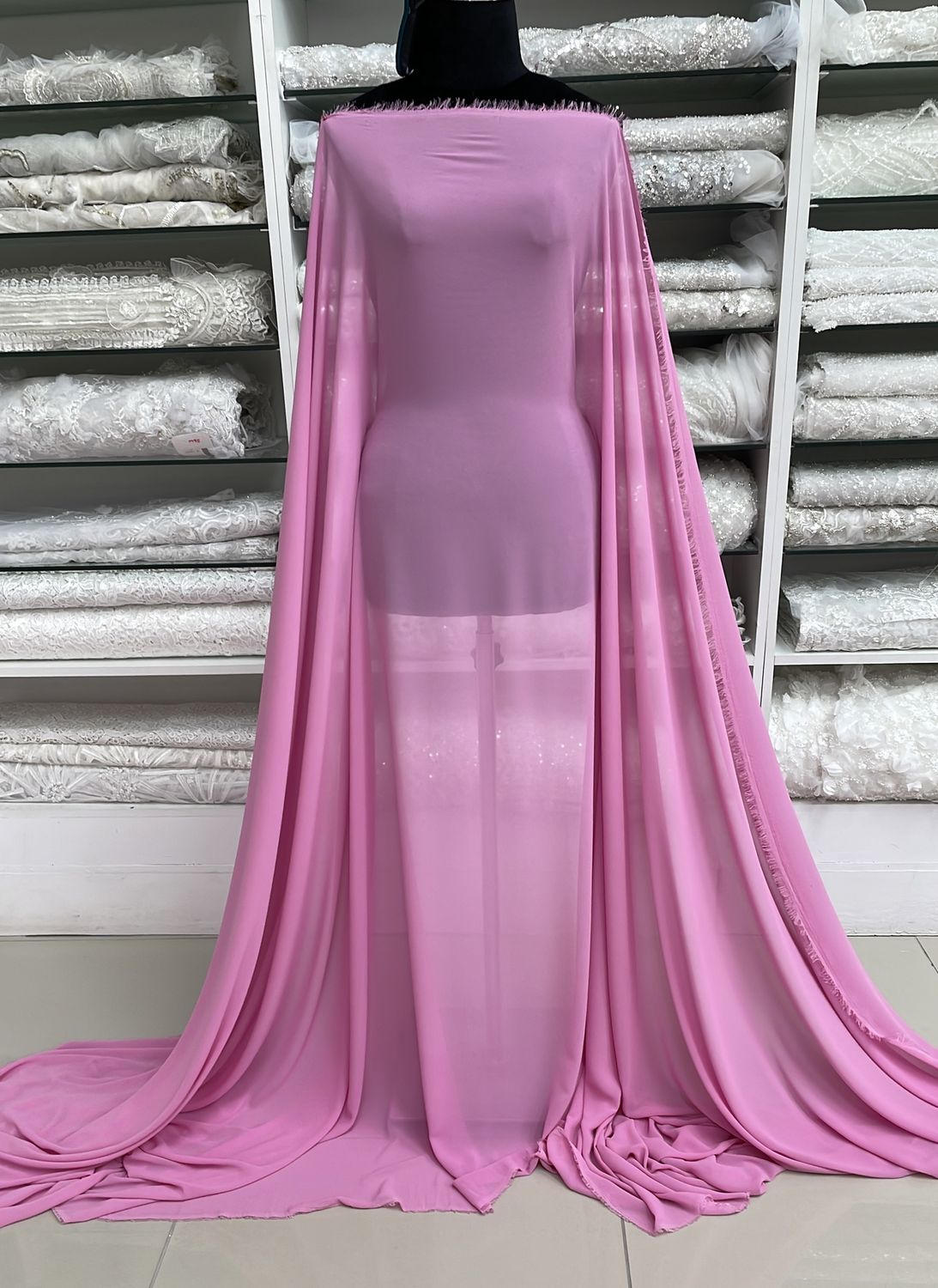 [ GD-G12A115-15 ] DOUBLE GEORGETTE 150CM-CarnationPink per Meter