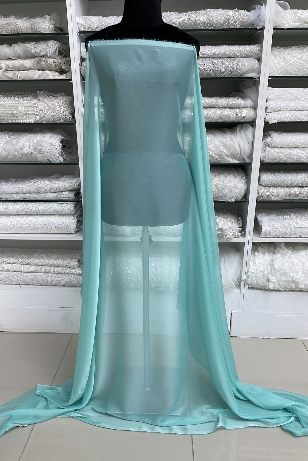 [ 16123 ] Chiffon Cationic/150cm/5g/MINT per Meter