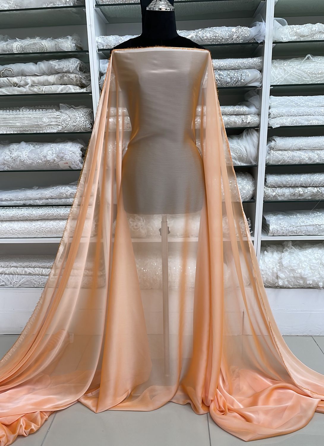 Chiffon [ CHCK-PU-26 ] CHIFFON CATIONIC KOREA 150 PEACH per Meter