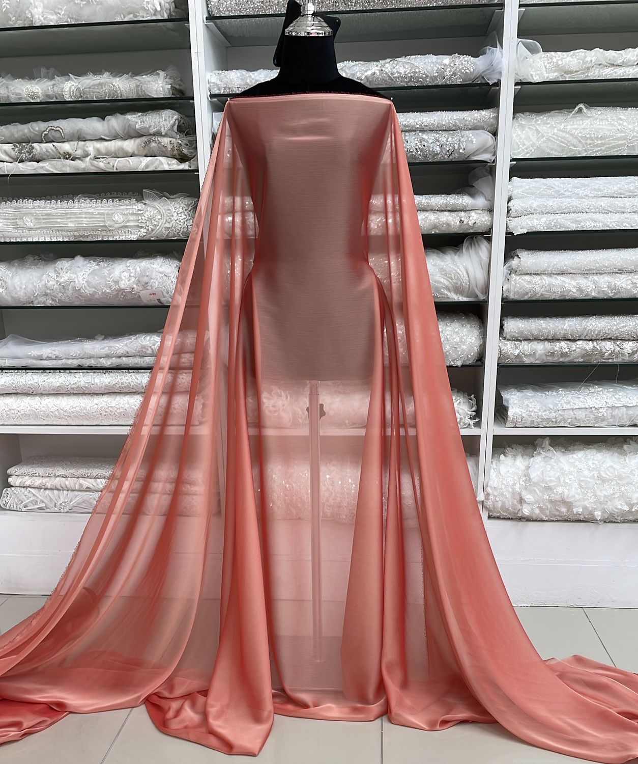 Chiffon [ CHC-BI26310-48B ] Chiffon Silhoutte Frost 147 Tangerine per Meter