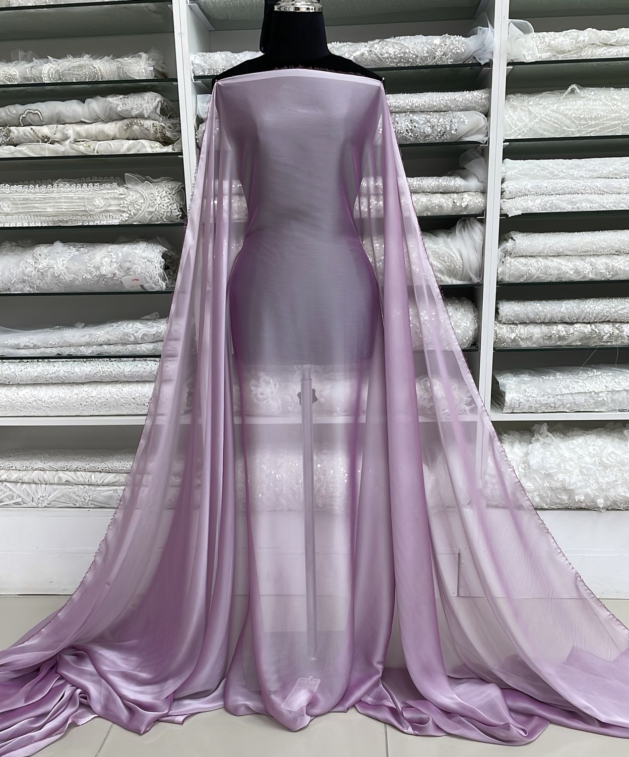 Chiffon [ 18852 ] Chiffon Cationic/150cm/5g/LILAC per Meter