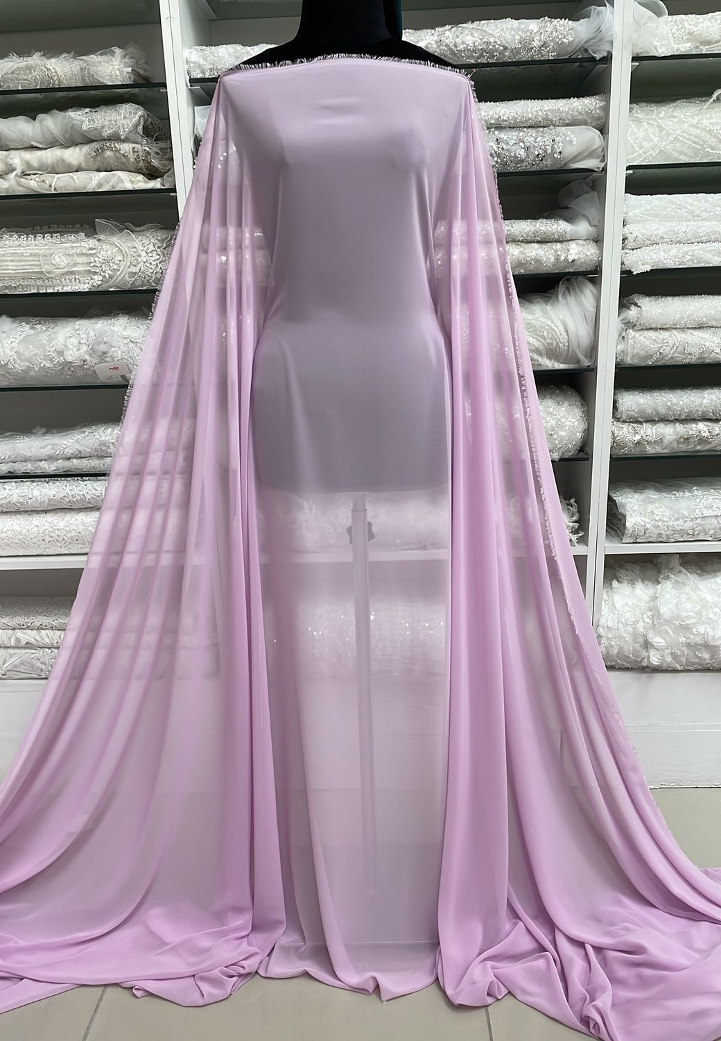 Chiffon [ CHC-LO-0515-65 ] Chiffon Cadena150cm-PINK per Meter