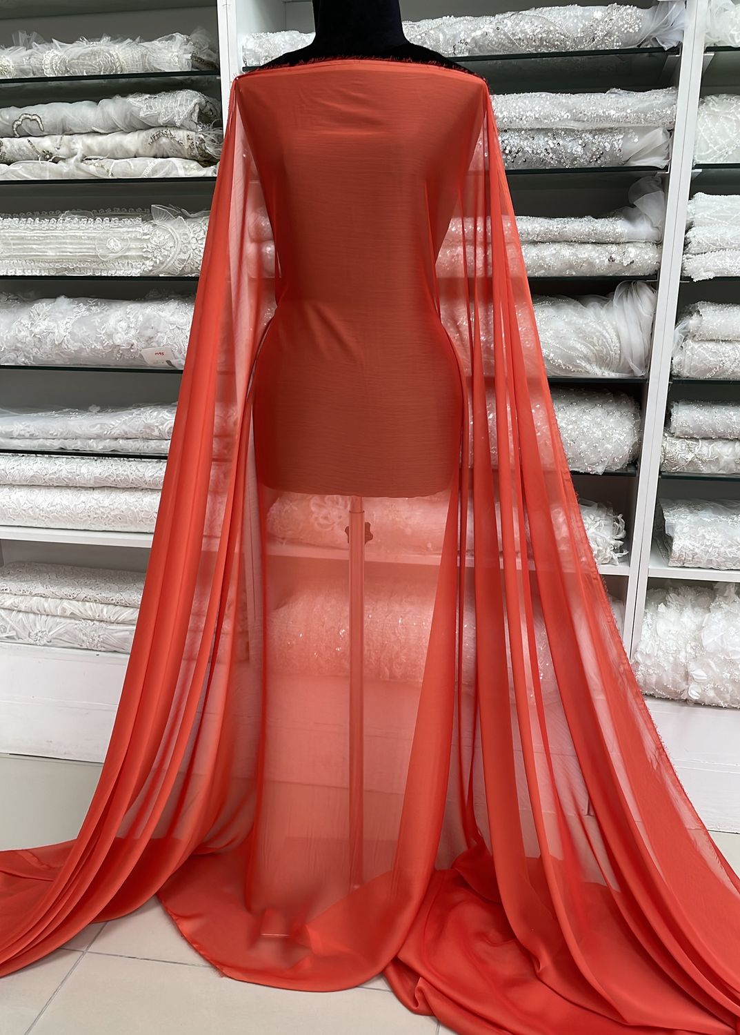 Chiffon [ CHCK-PU-55 ] CHIFFON CAT KOREA 150 BURNT ORANGE per Meter